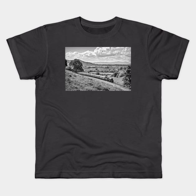 King Edward II and the Malverns - Black and White Kids T-Shirt by SteveHClark